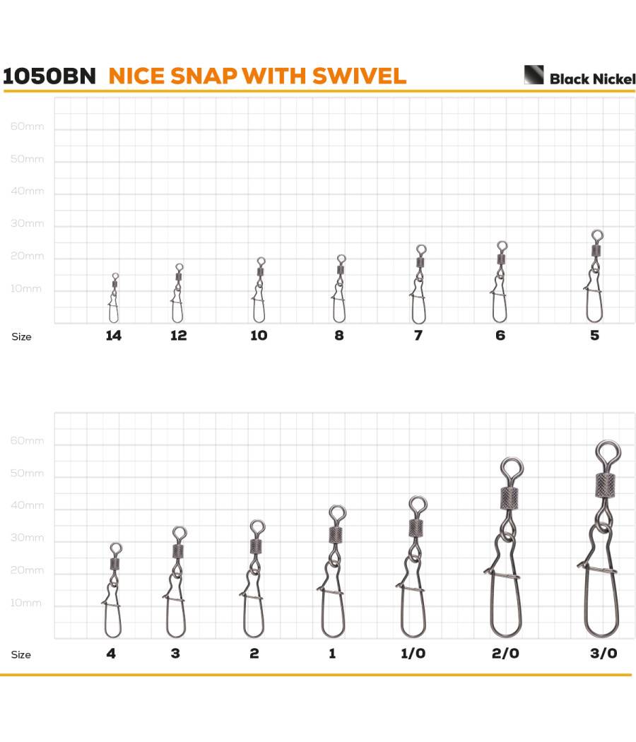 Вертлюг с застёжкой GC Nice Snap with Swivel 1050BN №12 (12шт)