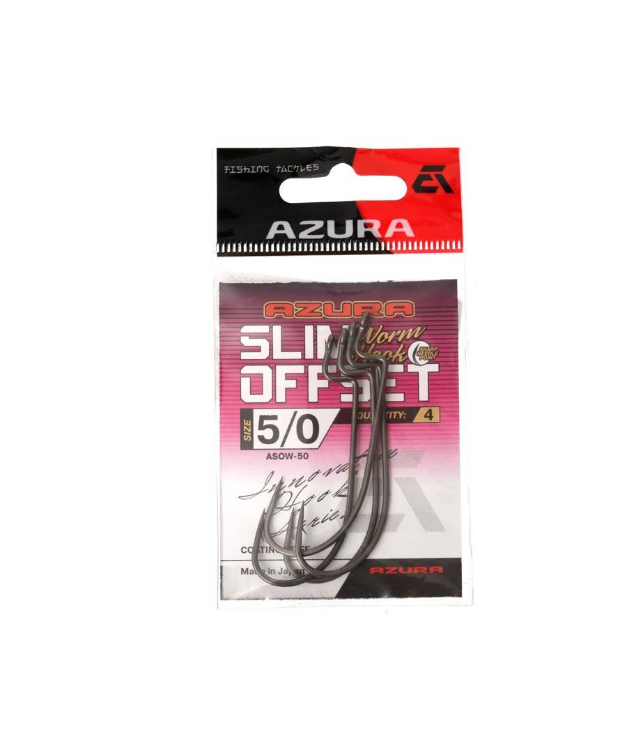Крючки Azura Slim Offset Worm Hook №5/0