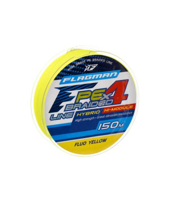 Шнур Flagman PE Hybrid F4 150м Fluo Yellow 0.26мм