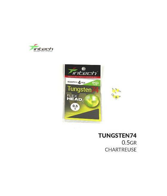 Грузило вольфрамовое "Чебурашка" Intech Tungsten 74 Gloss Chartreuse UV (0.5g (4шт))
