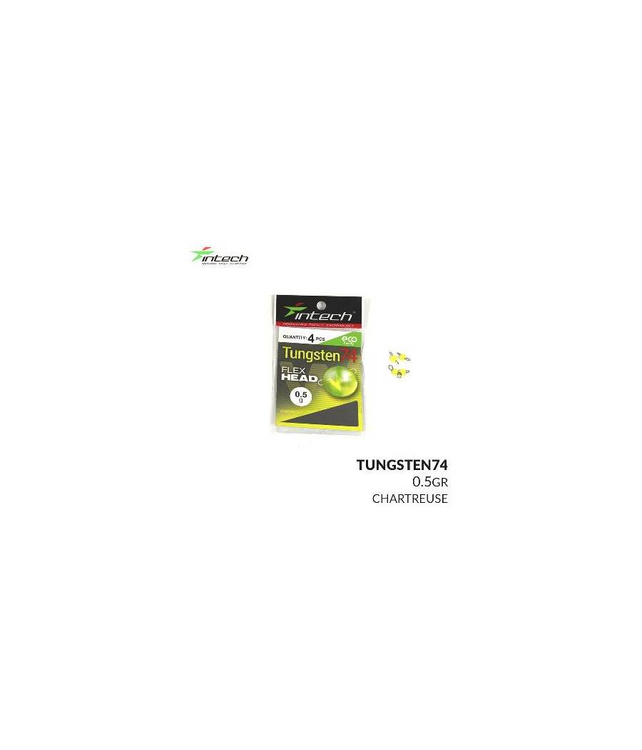 Грузило вольфрамовое "Чебурашка" Intech Tungsten 74 Gloss Chartreuse UV (0.5g (4шт))