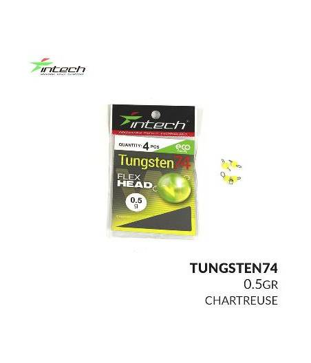 Грузило вольфрамовое "Чебурашка" Intech Tungsten 74 Gloss Chartreuse UV (0.5g (4шт))