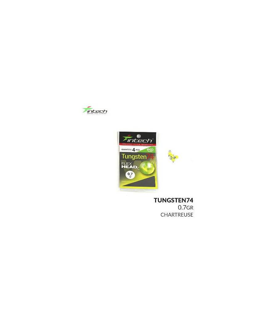 Грузило вольфрамовое "Чебурашка" Intech Tungsten 74 Gloss Chartreuse UV (0.7g (4шт))