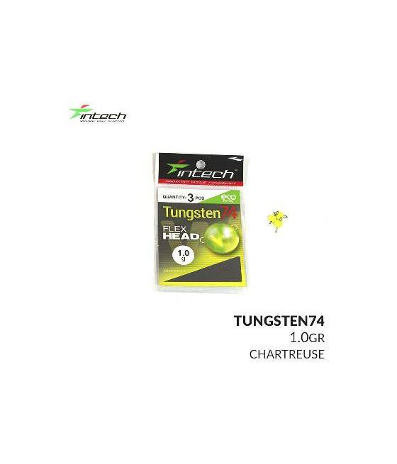 Грузило вольфрамовое "Чебурашка" Intech Tungsten 74 Gloss Chartreuse UV (1.0g (3шт))