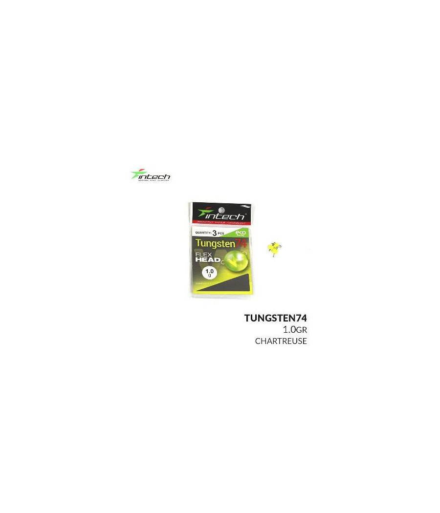 Грузило вольфрамовое "Чебурашка" Intech Tungsten 74 Gloss Chartreuse UV (1.0g (3шт))