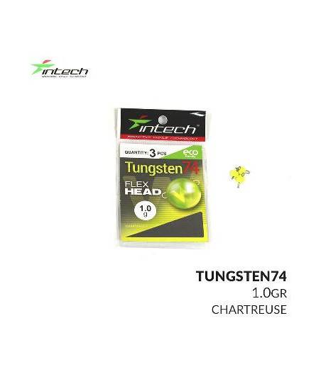 Грузило вольфрамовое "Чебурашка" Intech Tungsten 74 Gloss Chartreuse UV (1.0g (3шт))