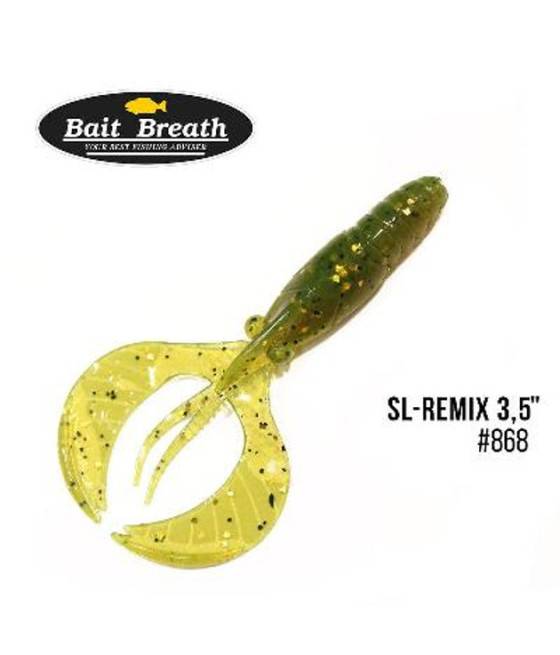 Силиконовая приманка Bait Breath SL-Remix 3,5" (8шт.) (№868 Motoroil-EX)