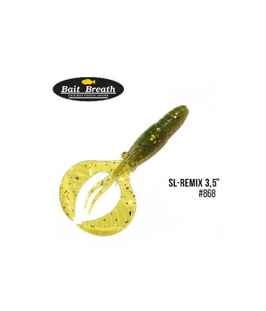 Силиконовая приманка Bait Breath SL-Remix 3,5" (8шт.) (№868 Motoroil-EX)