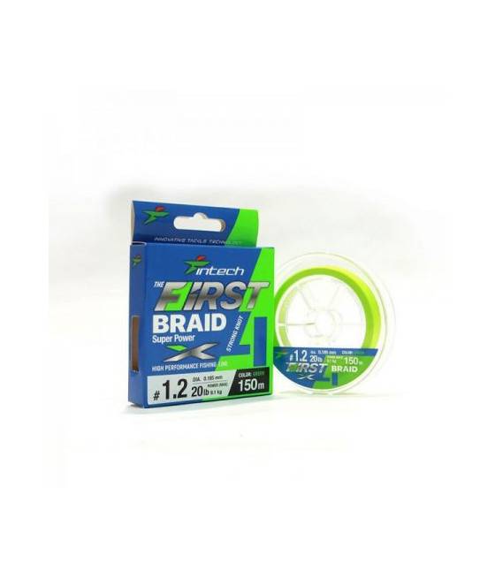 Шнур плетеный Intech First Braid X4 Green 150m №0.6 (10lb/4.54kg)