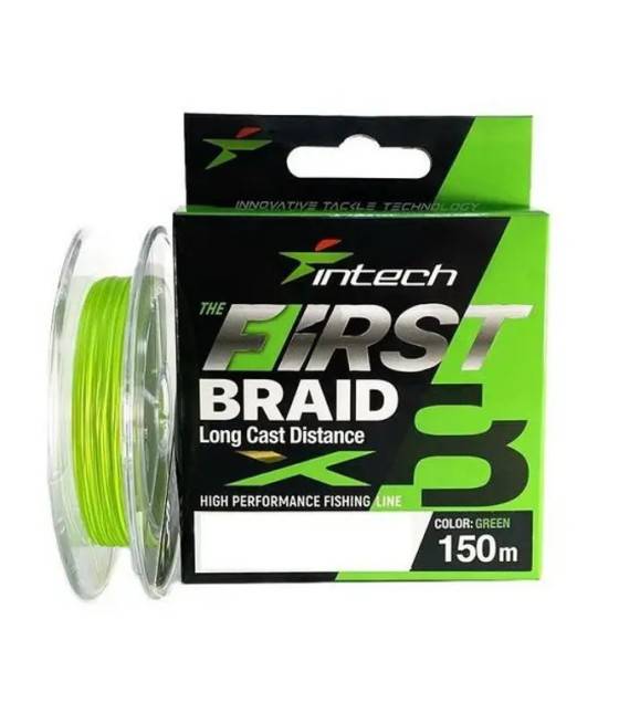 Шнур плетеный Intech First Braid X8 Green 150m №0.4 (10lb/4.54kg)