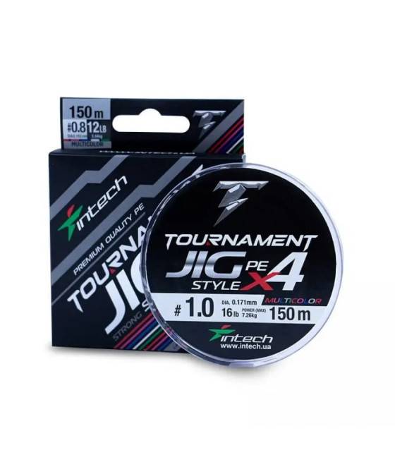 Шнур плетеный Intech Tournament Jig Style PE X4 Multicolor 150m №0.8 (12lb / 5.44kg)