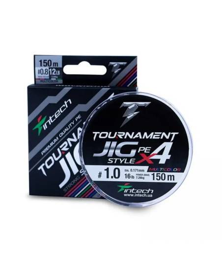 Шнур плетений Intech Tournament Jig Style PE X4 Multicolor 150m №0.8 (12lb / 5.44kg)