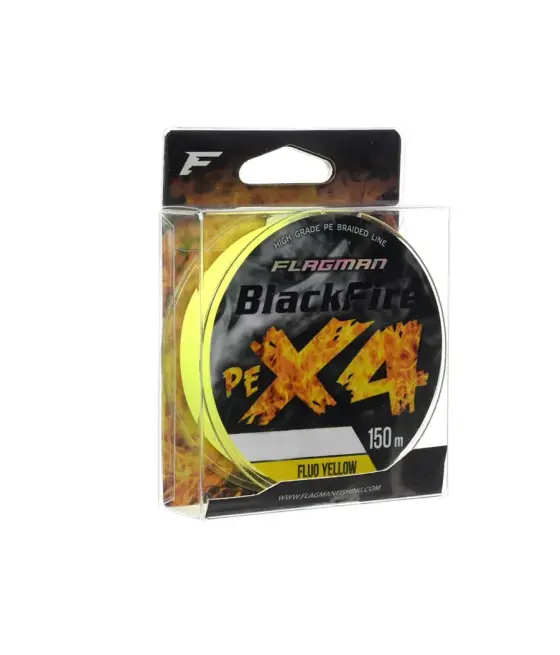 Шнур Flagman BlackFire PE X-4 150м 0.10мм Fluo Yellow