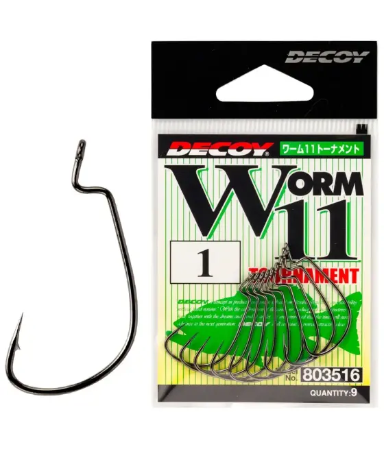 Крючок Decoy Worm11 Tournament 02, 9 шт/уп