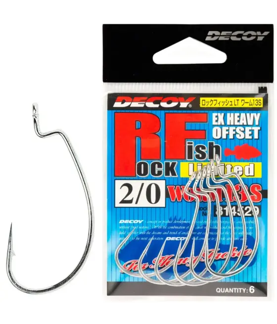 Крючок Decoy Worm13S Rock fish Limited 2/0, 6 шт/уп