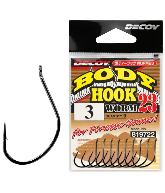 Крючок Decoy Worm23 Body Hook №06 (9 шт/уп)