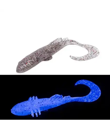 Приманка Bait Breath BeTanCo Curly Tail 2" (8шт.) (S351 UV Ｈologram Clear／Red)