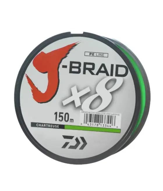 Шнур Daiwa J-Braid X8 150m Chartreuse 8.0kg 0.13mm №1.0